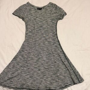 Topshop Green and White Striped Skater Dress